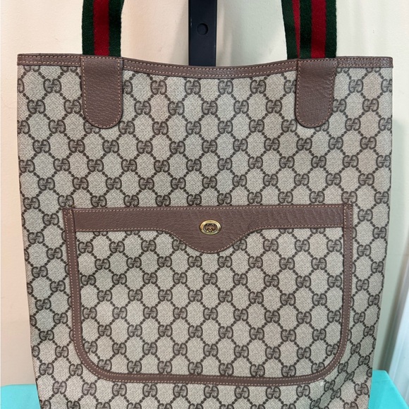 Gucci Sherry Liine Tote with Red and Green Straps - Picture 2 of 16